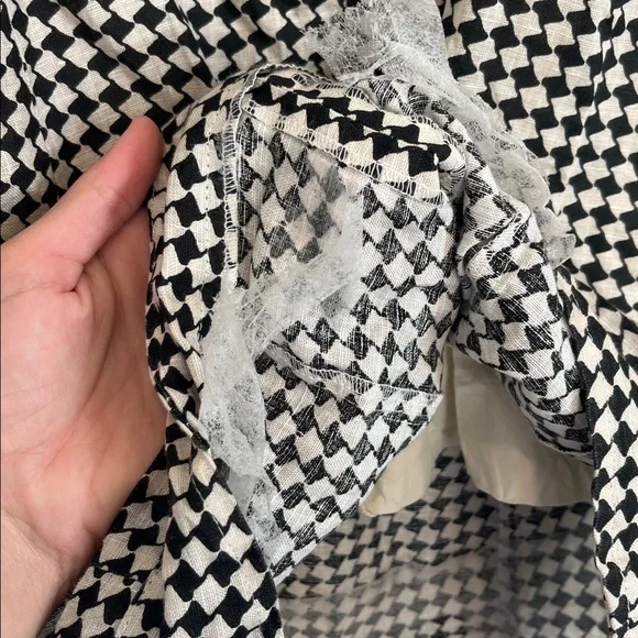 Dissh Houndstooth Mini Dress Black Cream - Picture 10 of 11